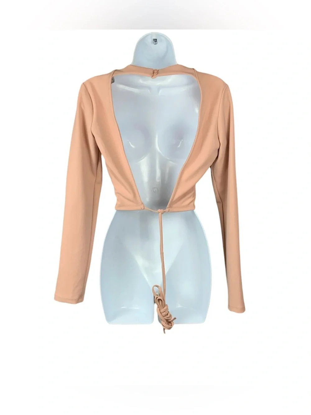Zara Blush Pink Open Back Cropped Top
